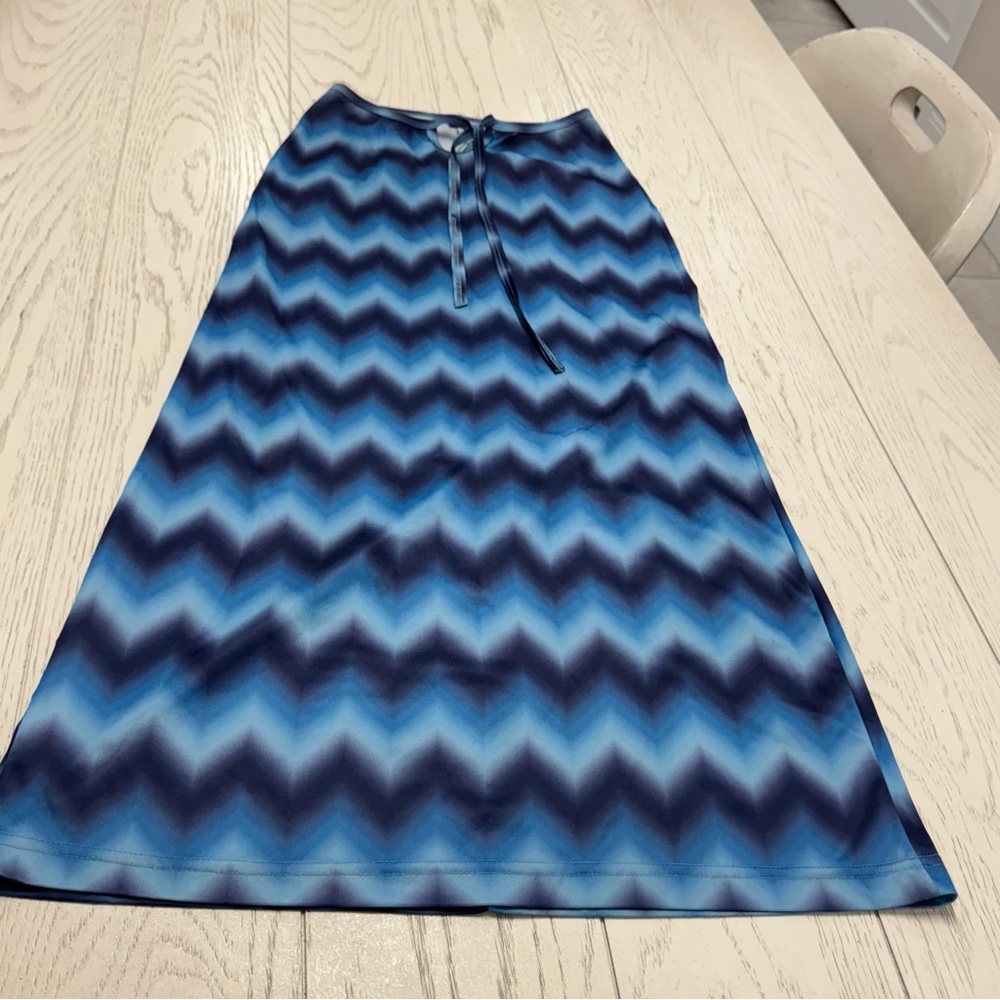Blue Chevron Pattern Skirt